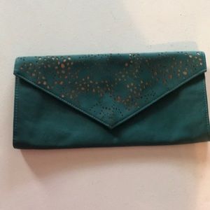 American Eagle teal clutch purse